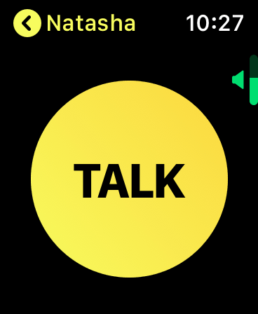 Simply press and hold the big ‘TALK’ button whilst speaking!