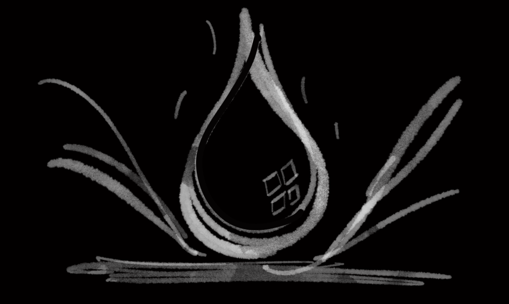 A water droplet hitting a surface