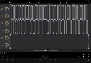 A timeline with three tracks of audio editing and numbered chapter markers along the top